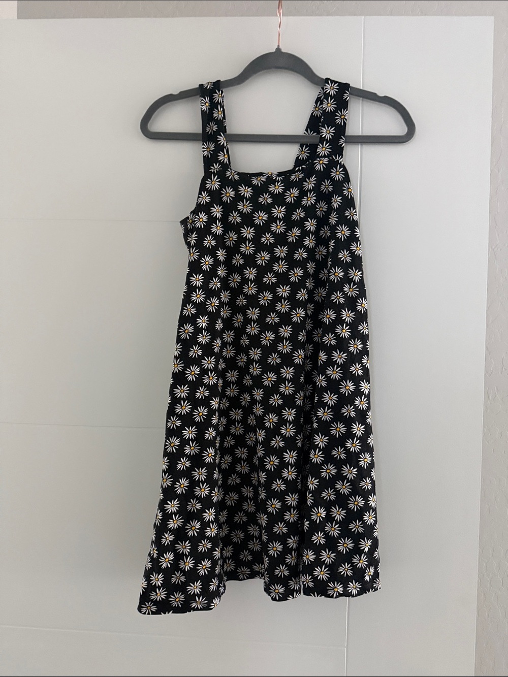 Ava Sky Girls Black Daisy Print Sundress